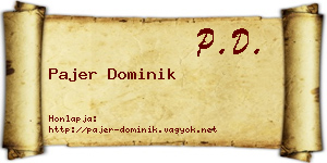 Pajer Dominik névjegykártya